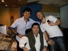 Recording vocal with Noel Schajris and Alfredo Matheus